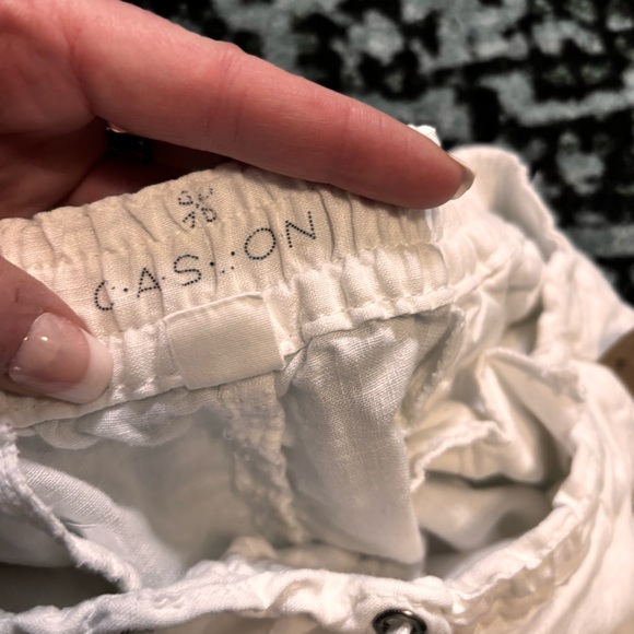 White Spring Drawstring Pants Medium - Picture 3 of 4